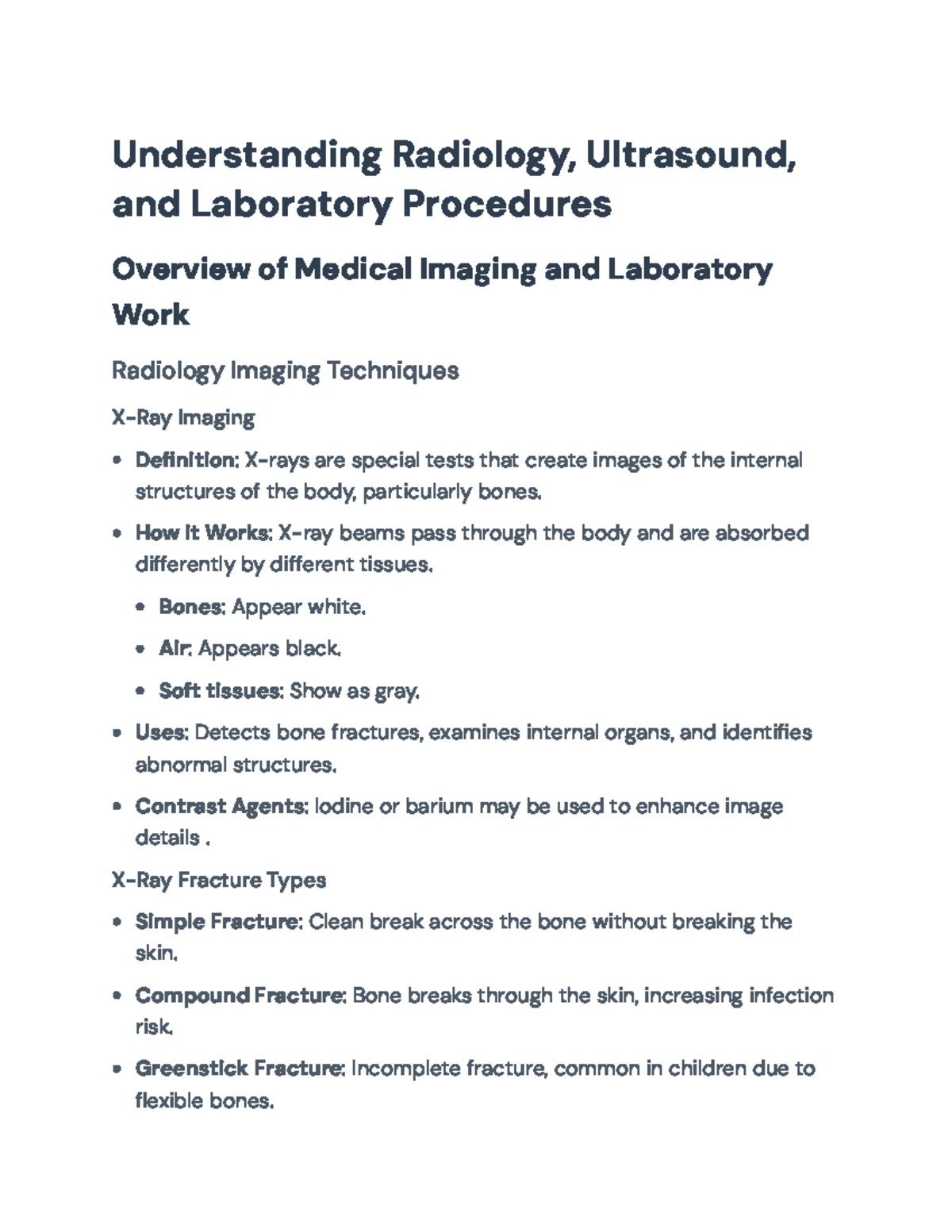 Understanding Radiology and Laboratory Procedures: Techniques and Roles ...