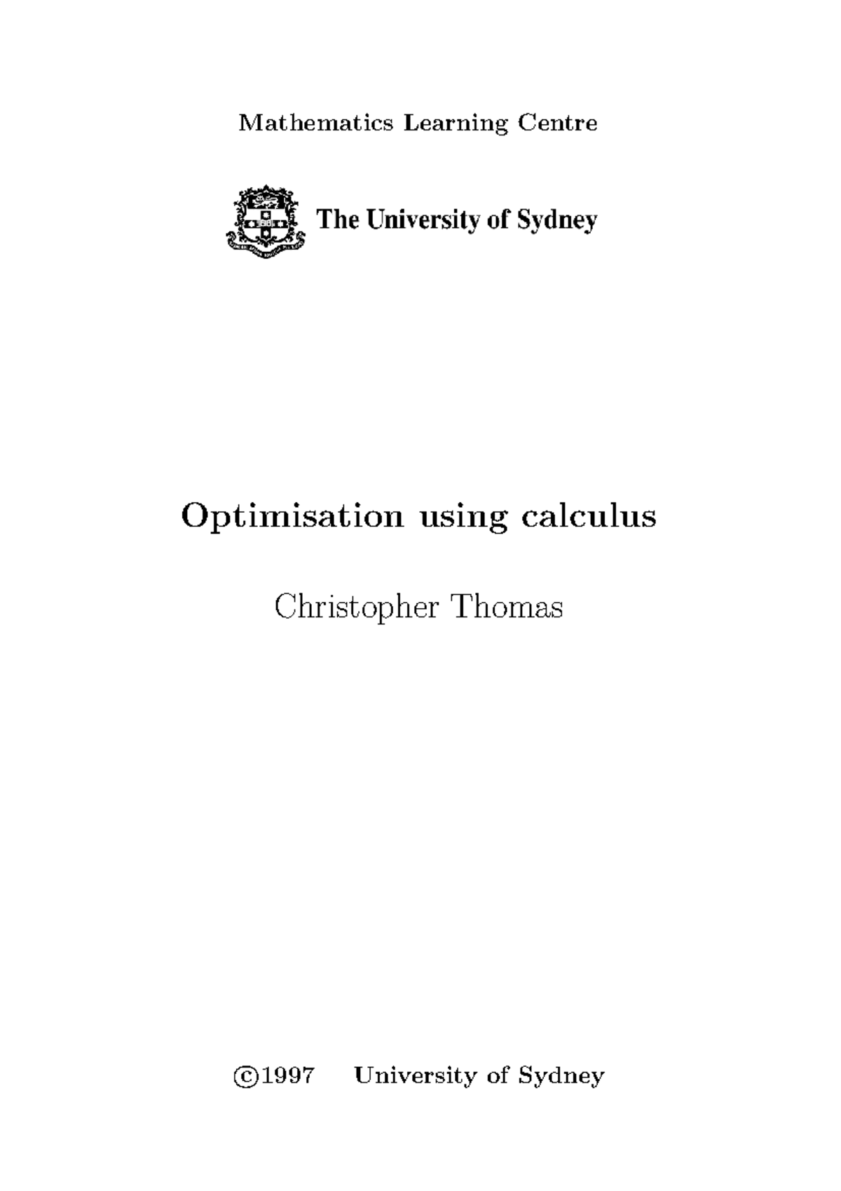 Optimisation Using Calculus: MATH101 Final Exam Notes - Studocu