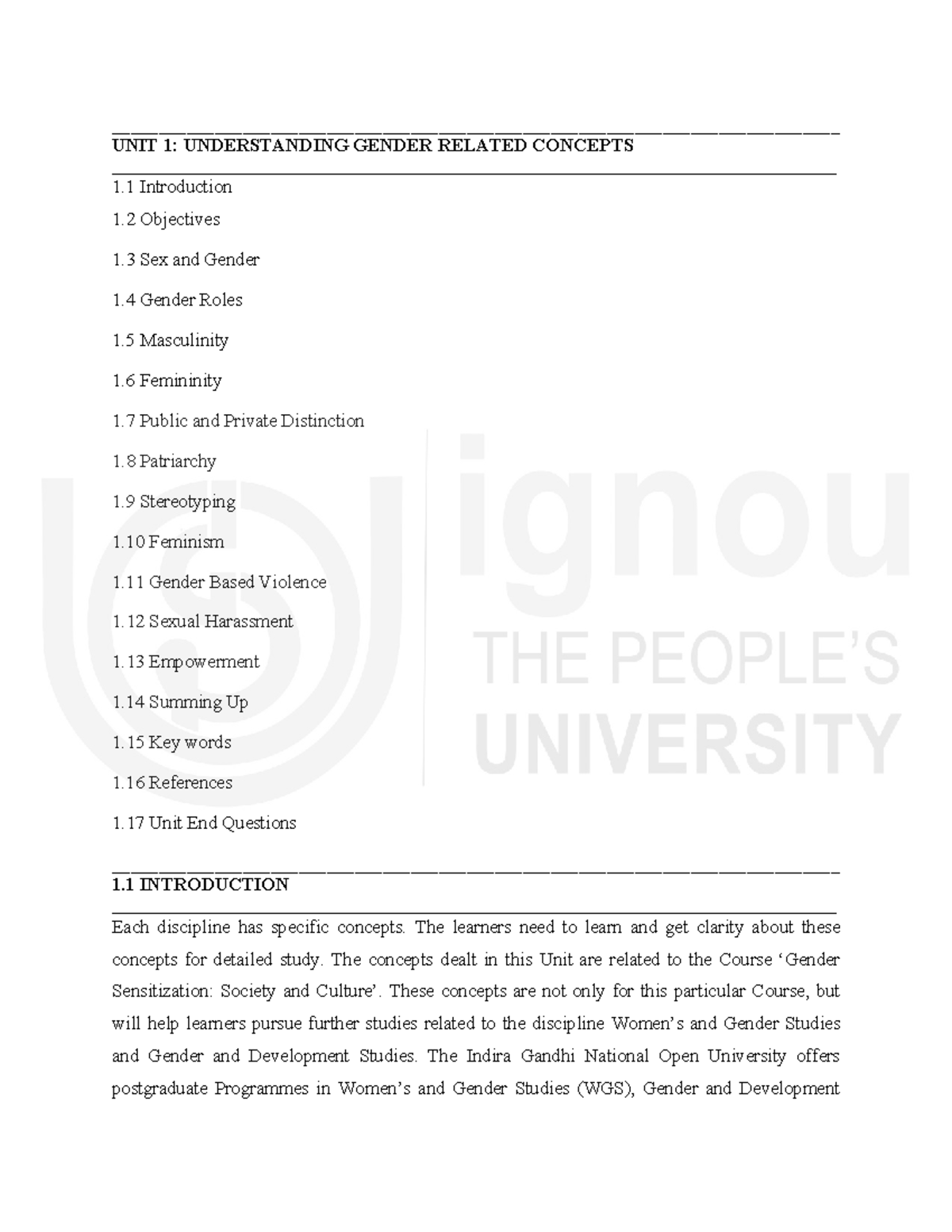 Unit 1: Understanding Gender Concepts in Society and Development ...