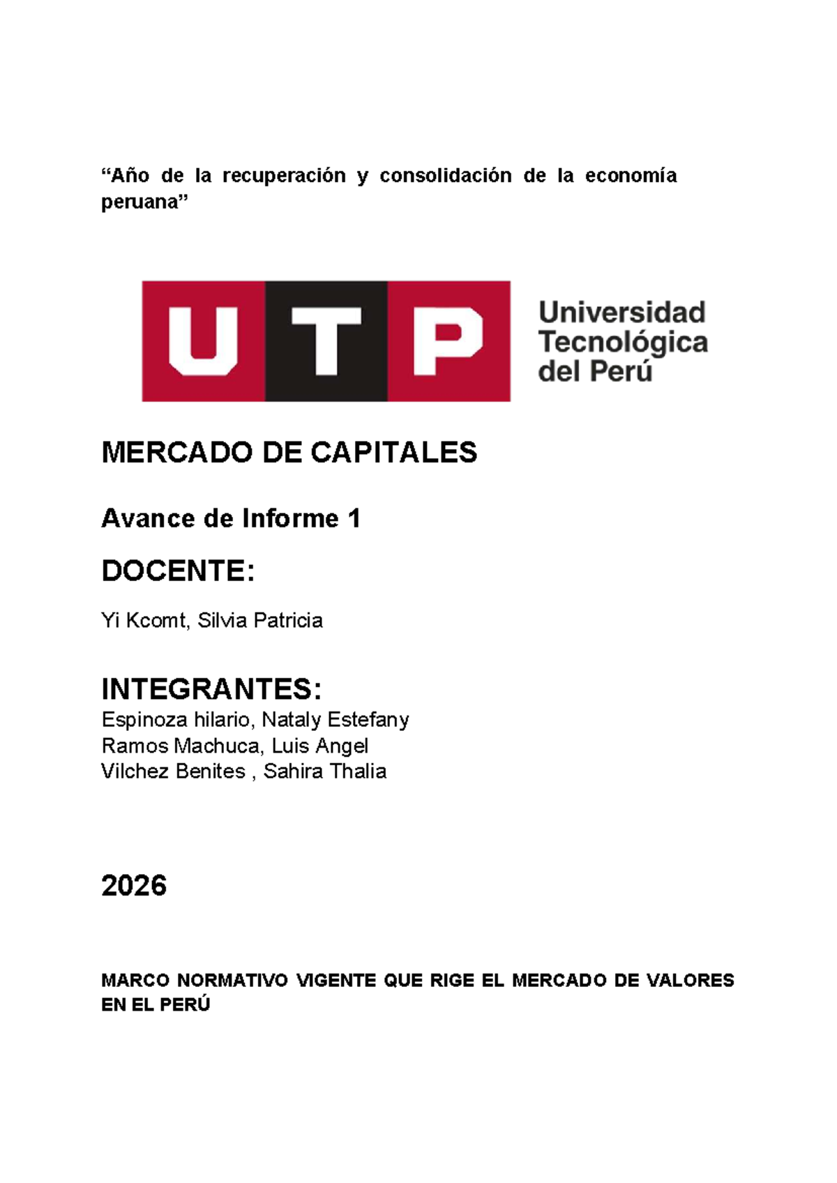 MERC 2026: Análisis del Mercado de Capitales y Riesgos en Perú - Studocu