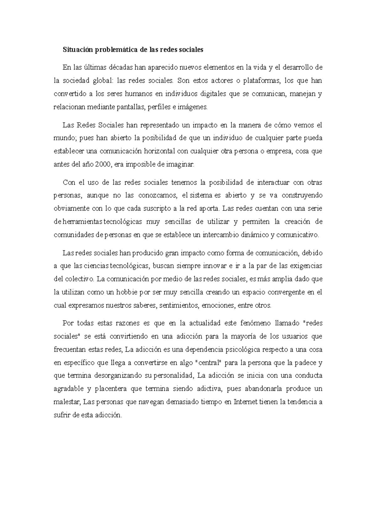 El uso de las redes sociales y el impacto en la sociedad - Situación ...