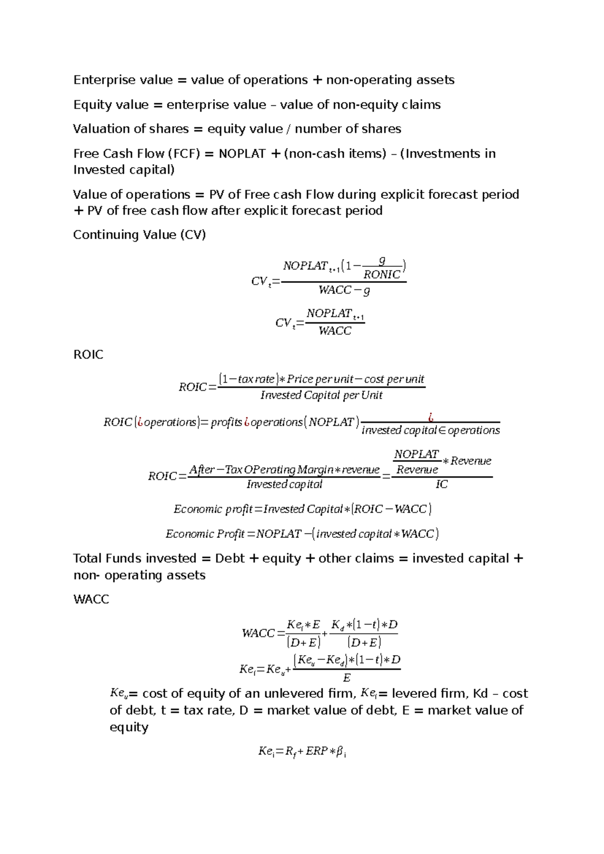 Corporate Valuation Equations: Understanding Enterprise & Equity Value ...