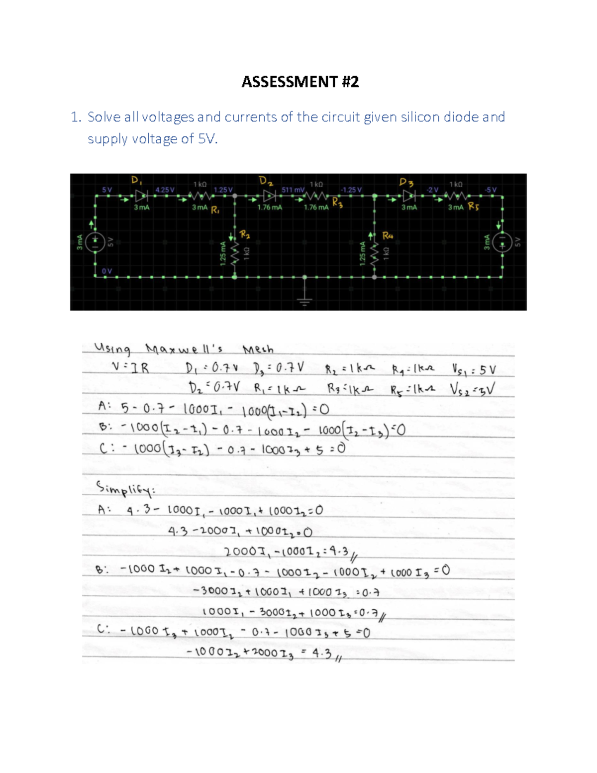 Assessment 2: Diode Circuit Analysis & Rectification Mechanics - Document Preview