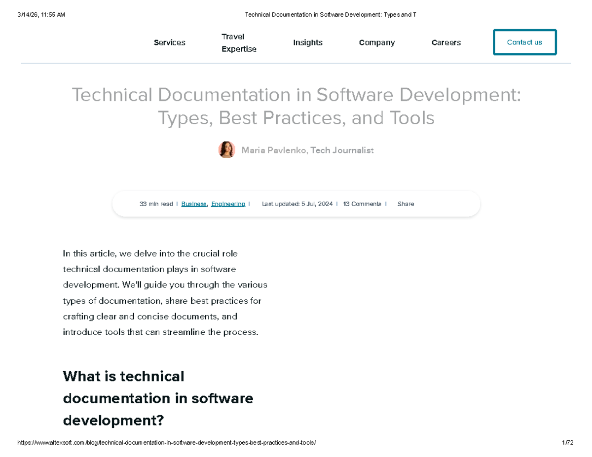 Technical Documentation in Software Development: Types & Best Practices ...