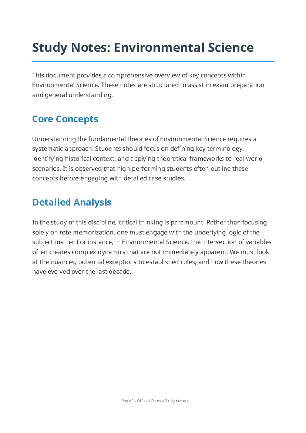 ENV 101: Comprehensive Study Notes for Environmental Science - Studocu