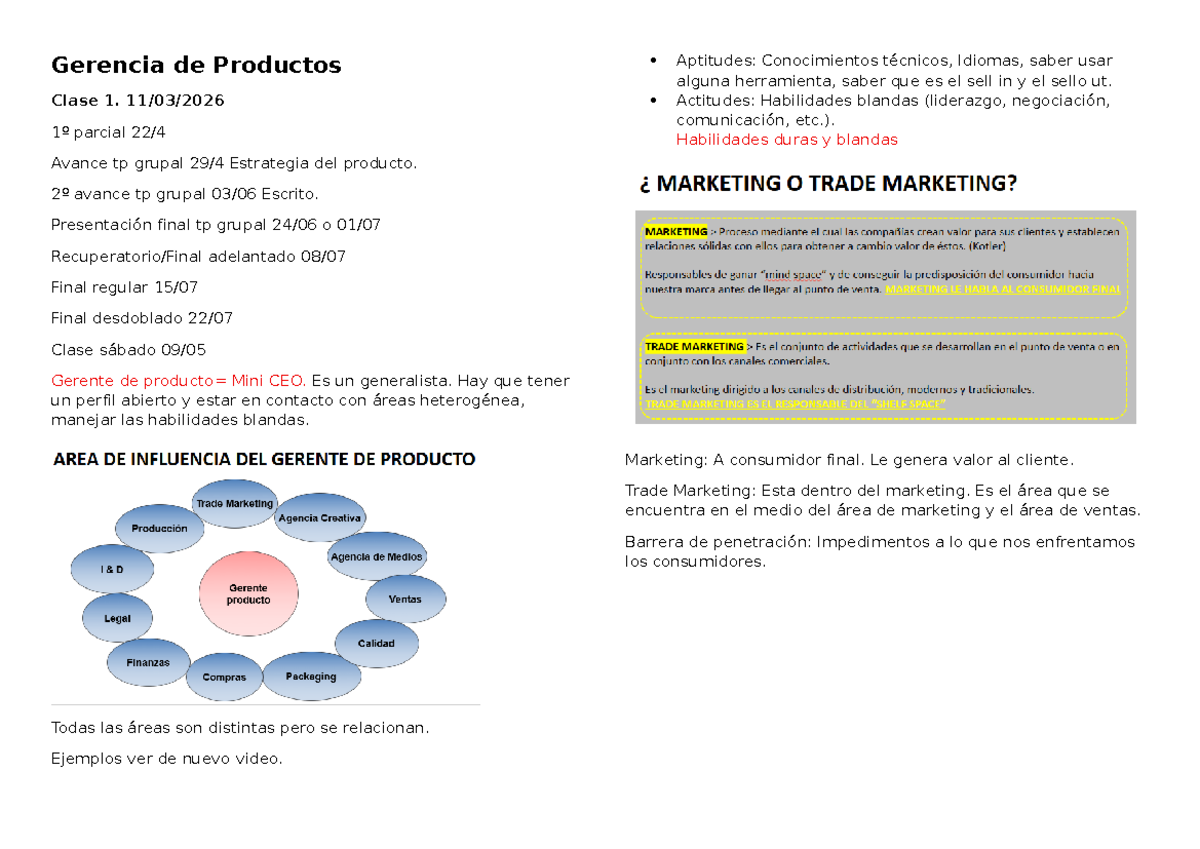 Gerencia de Productos - Apuntes 1º Parcial y Estrategias de Marketing ...