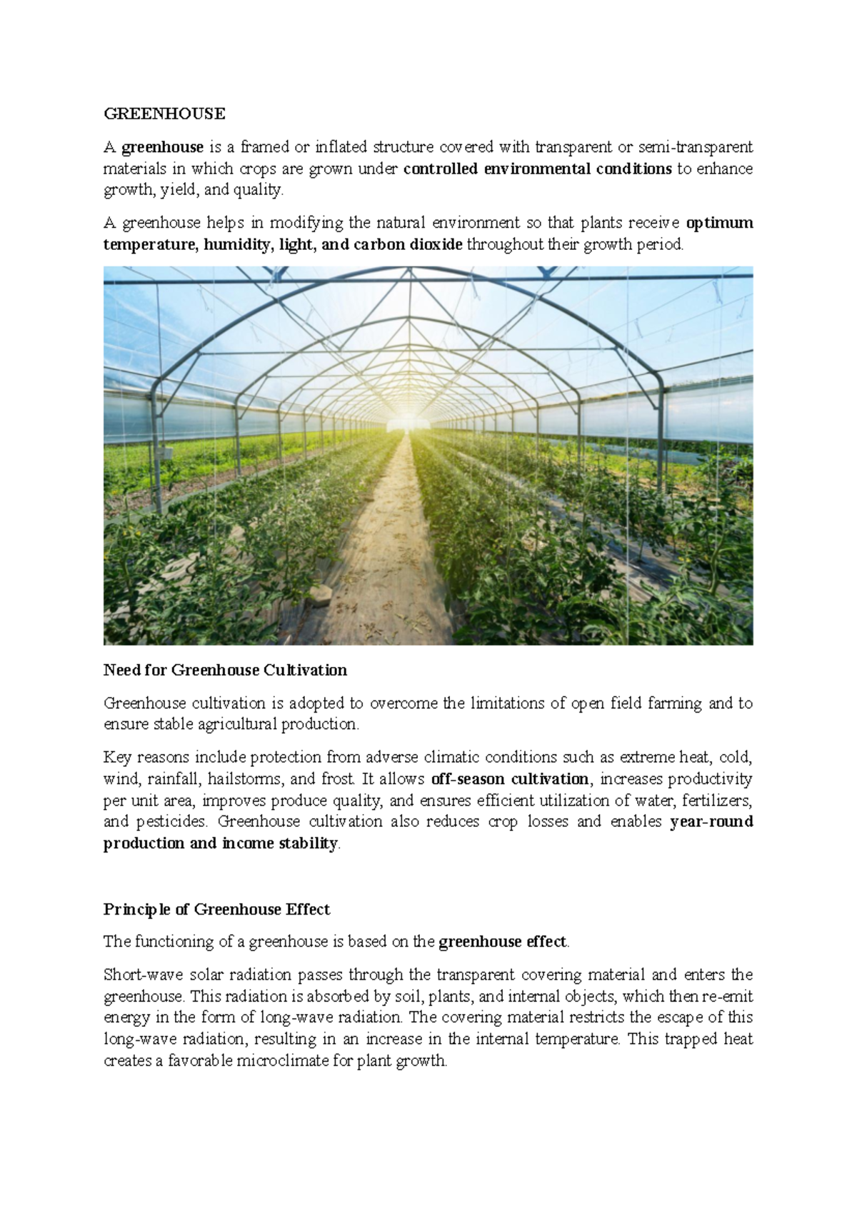 FARM Structures: Greenhouse, Poly House, and Net House Overview - Studocu