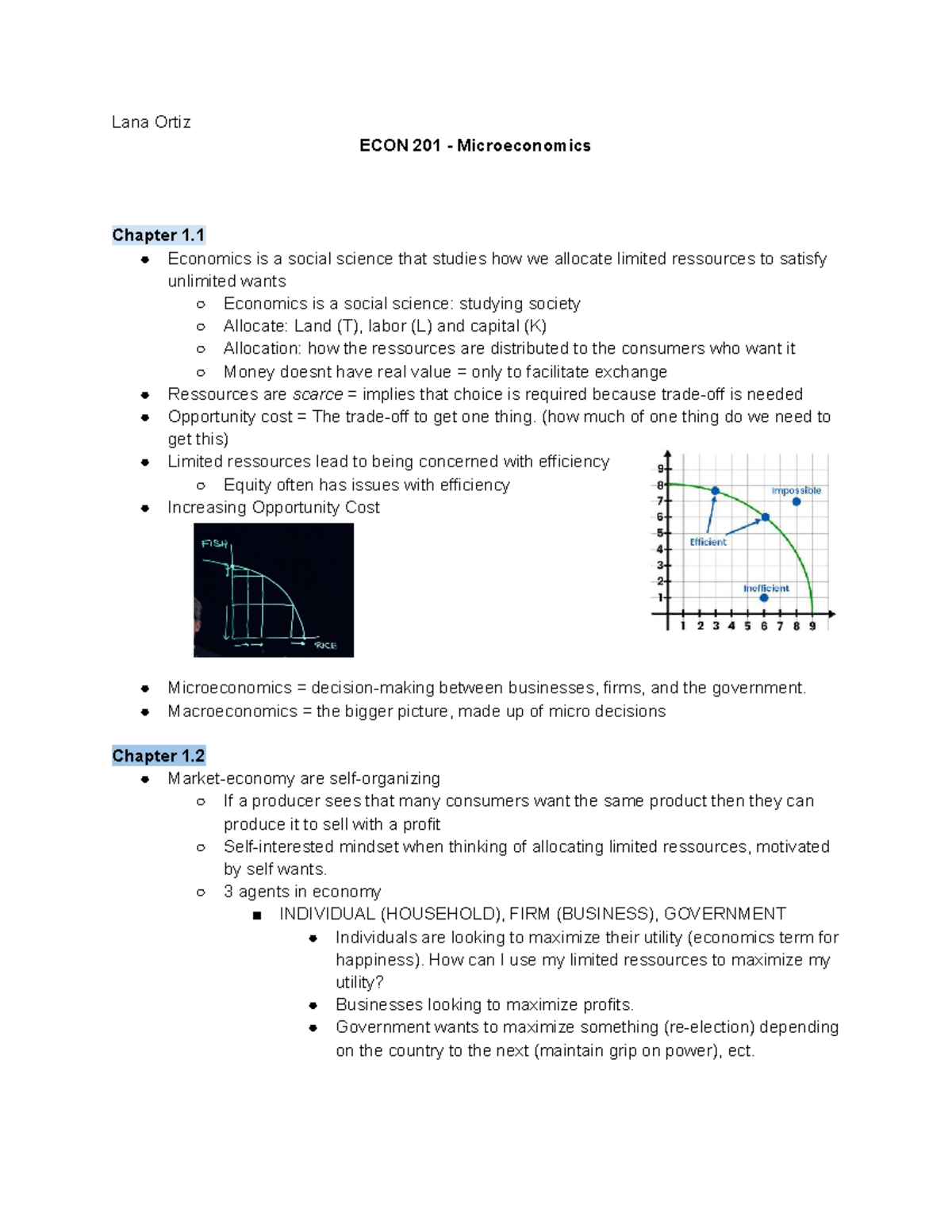 ECON 201 2024 - Chapter 1 Lecture Notes on Microeconomics Principles ...