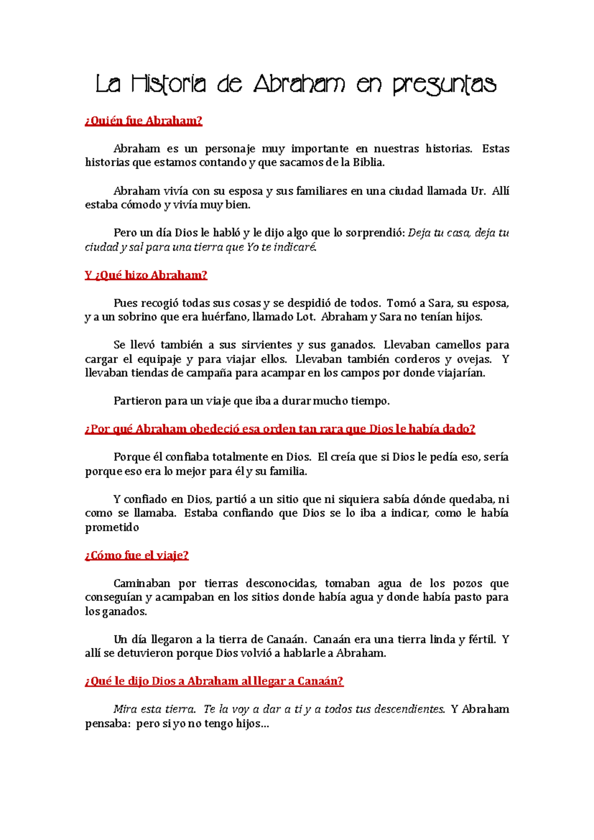 La Historia de Abraham: Fe y Promesas en la Biblia - Studocu