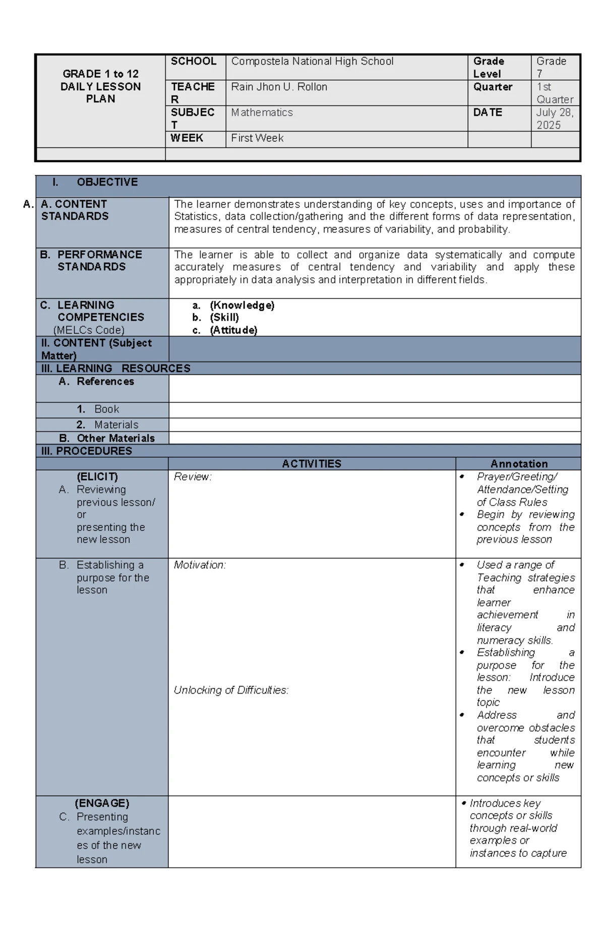 BSED 2025 General Guidelines for In-House Teaching Demonstration - Studocu