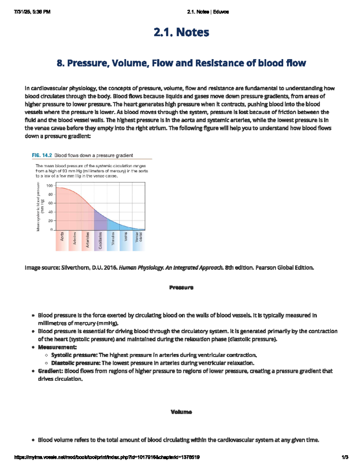 Eduvos 2.1. Notes: Pressure, Volume, Flow & Resistance in CV Physiology ...