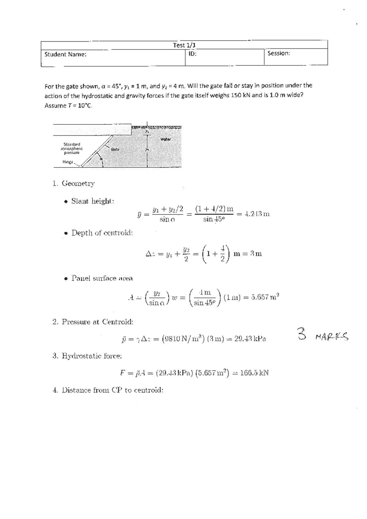 Engineering Analysis of Gate Stability - Test 1/1 - Studocu