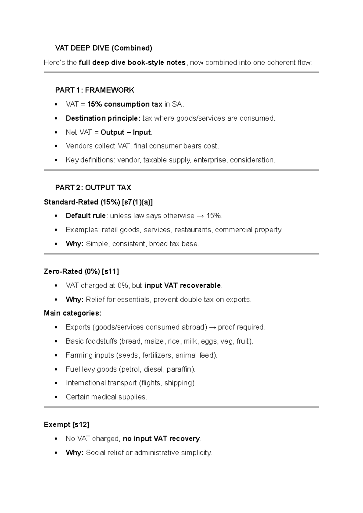 VAT Overall - Comprehensive Notes on VAT Framework and Applications ...