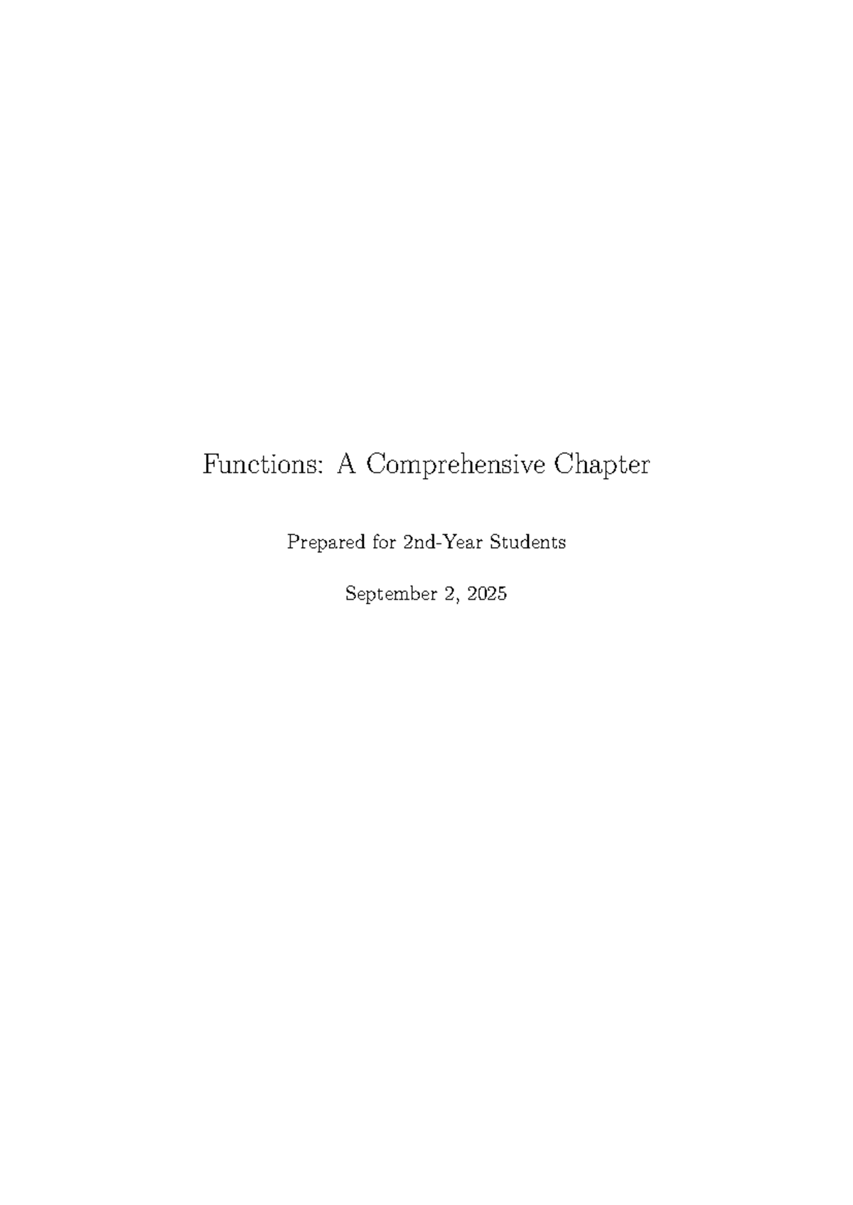 Functions (Course Code): A Comprehensive Chapter for Students - Studocu