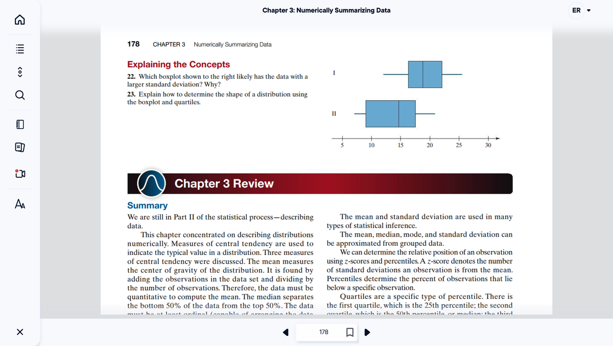 Chapter 3 Review: Summarizing Data & Distribution Analysis ER 178 - Studocu