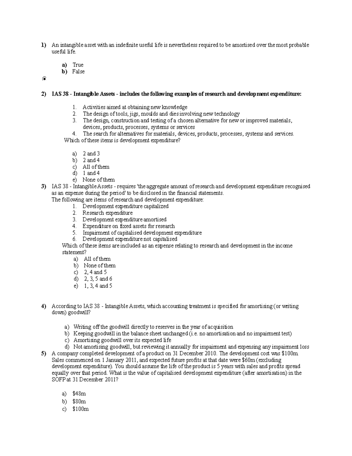 IAS 38 - Intangible Assets: Amortization of Indefinite Life Assets - Studocu
