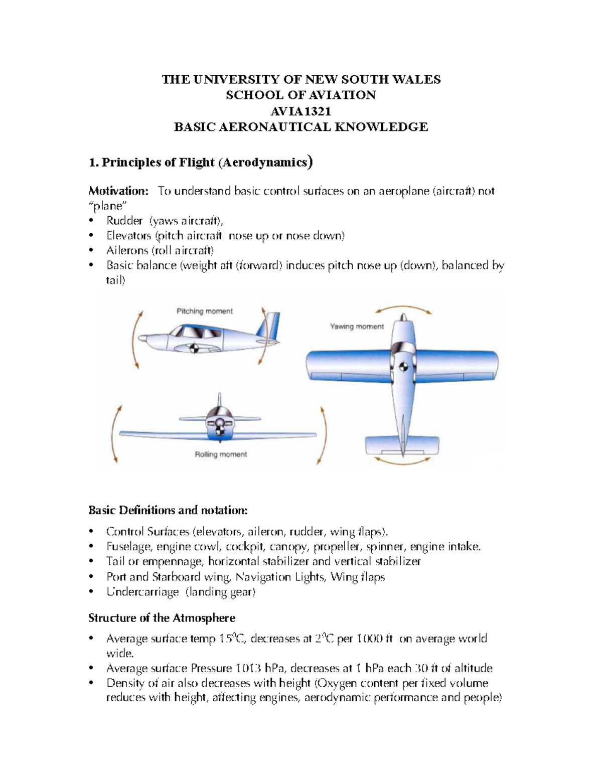 AVIA 101: Chapter 1 - Principles of Flight and Aerodynamics Insights ...