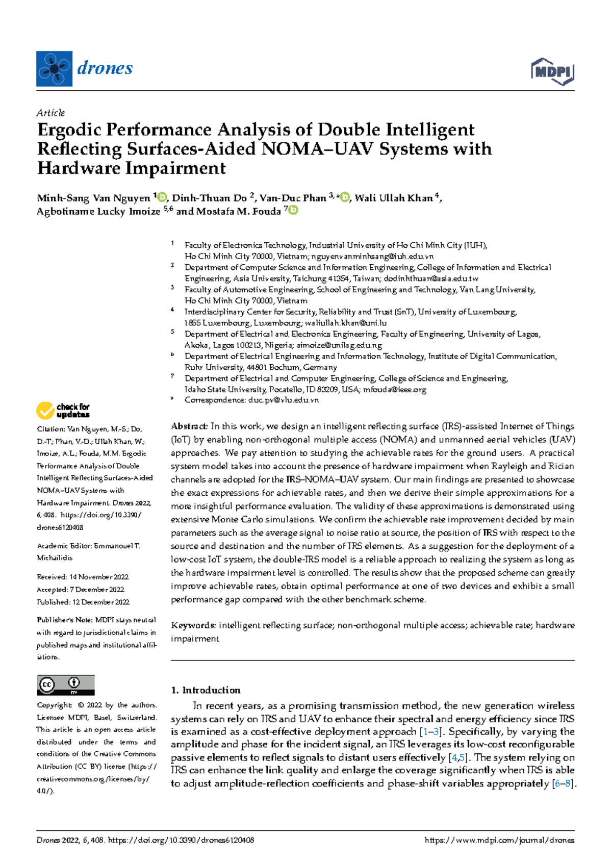 Ergodic Performance Analysis of IRS with Hardware Impairment in UAV ...