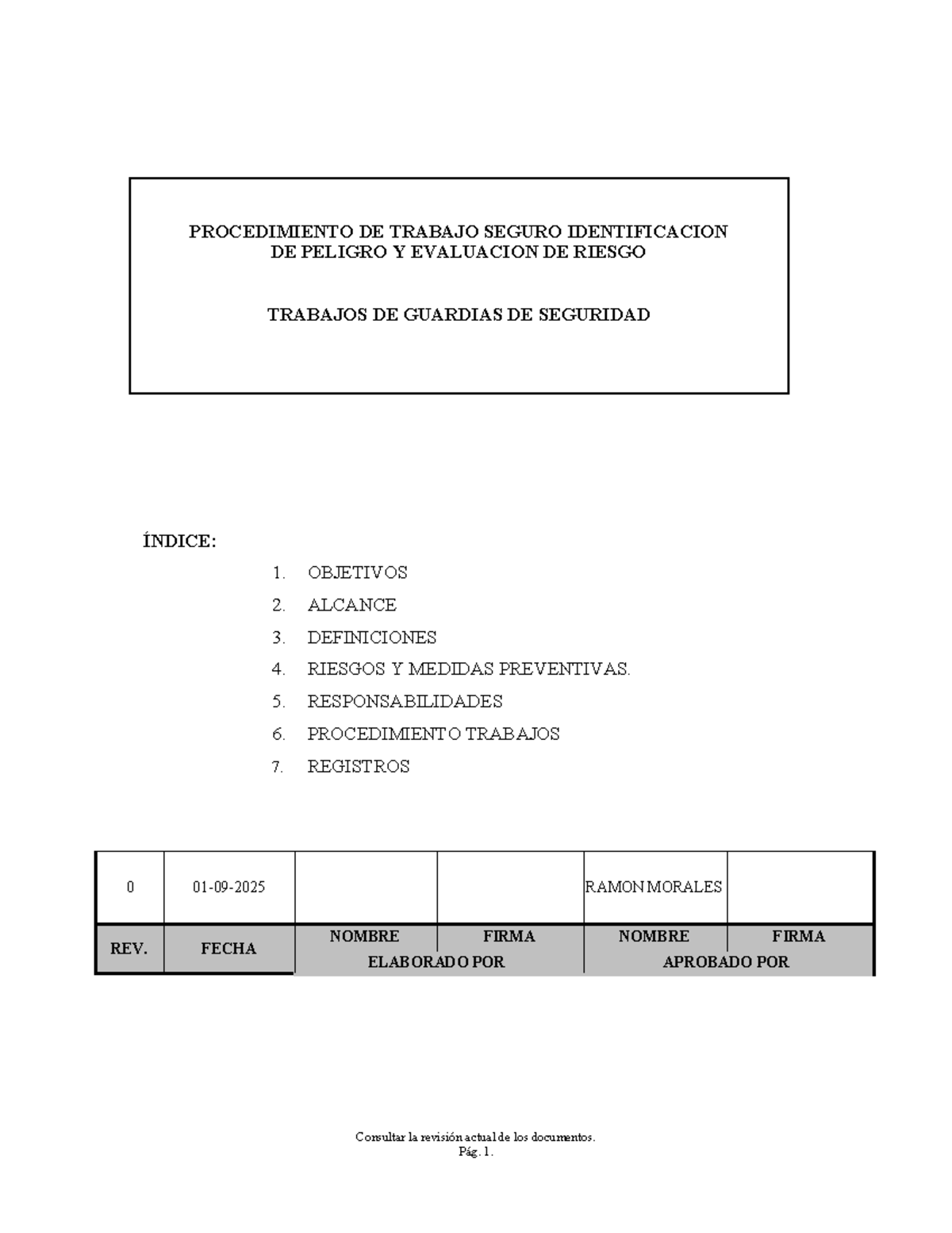 PTS Procedimiento de Trabajo Seguro para Guardias de Seguridad - Document Preview