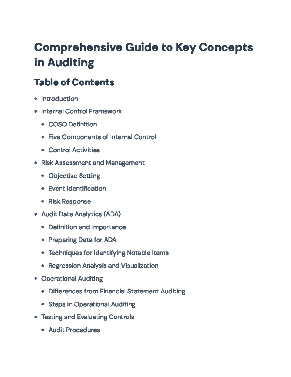 Comprehensive Guide to Key Audit Concepts - Internal Controls ...