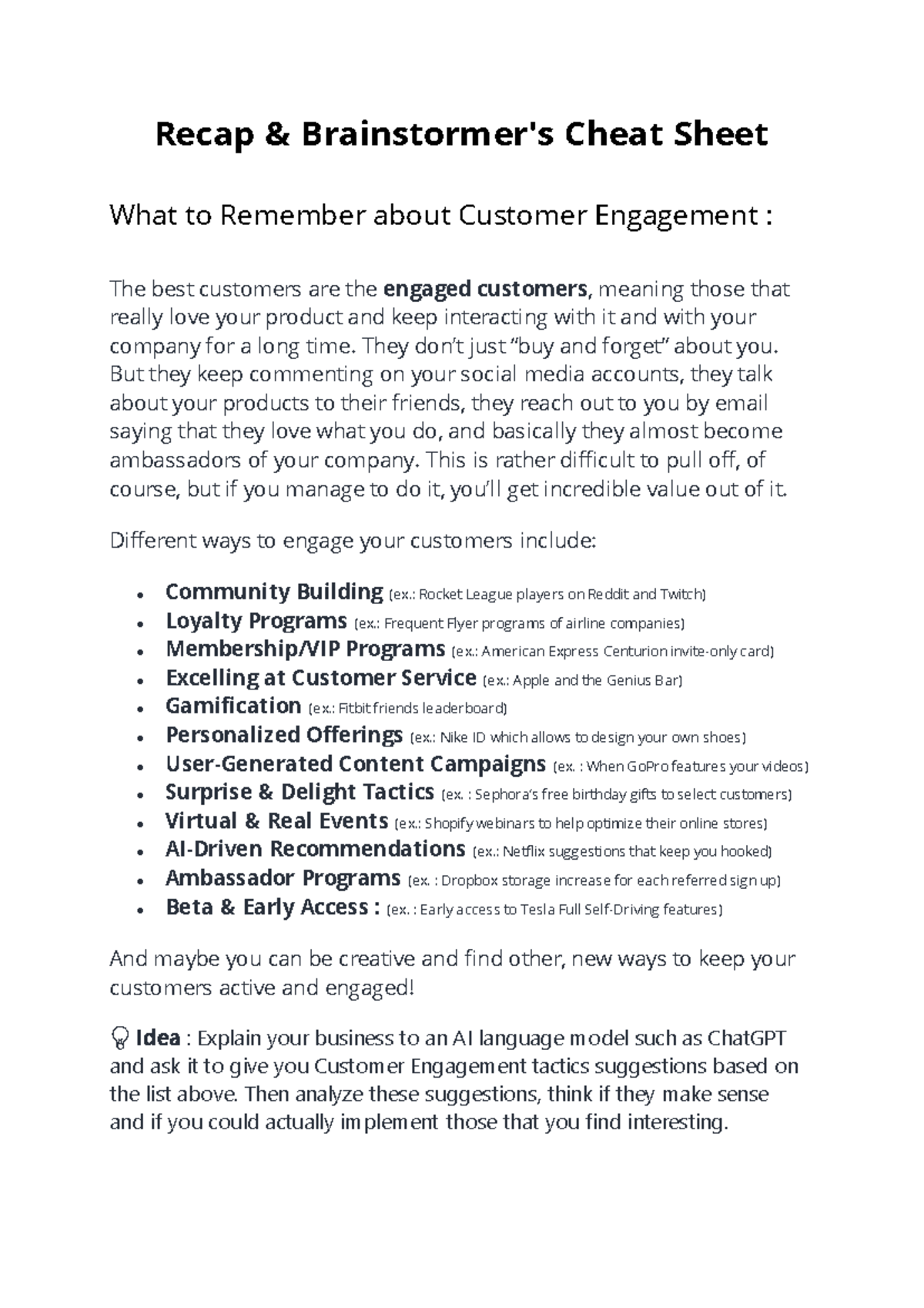 Recap+&+Cheat+Sheet+-+What+to+Remember+about+Customer+Engagement ...
