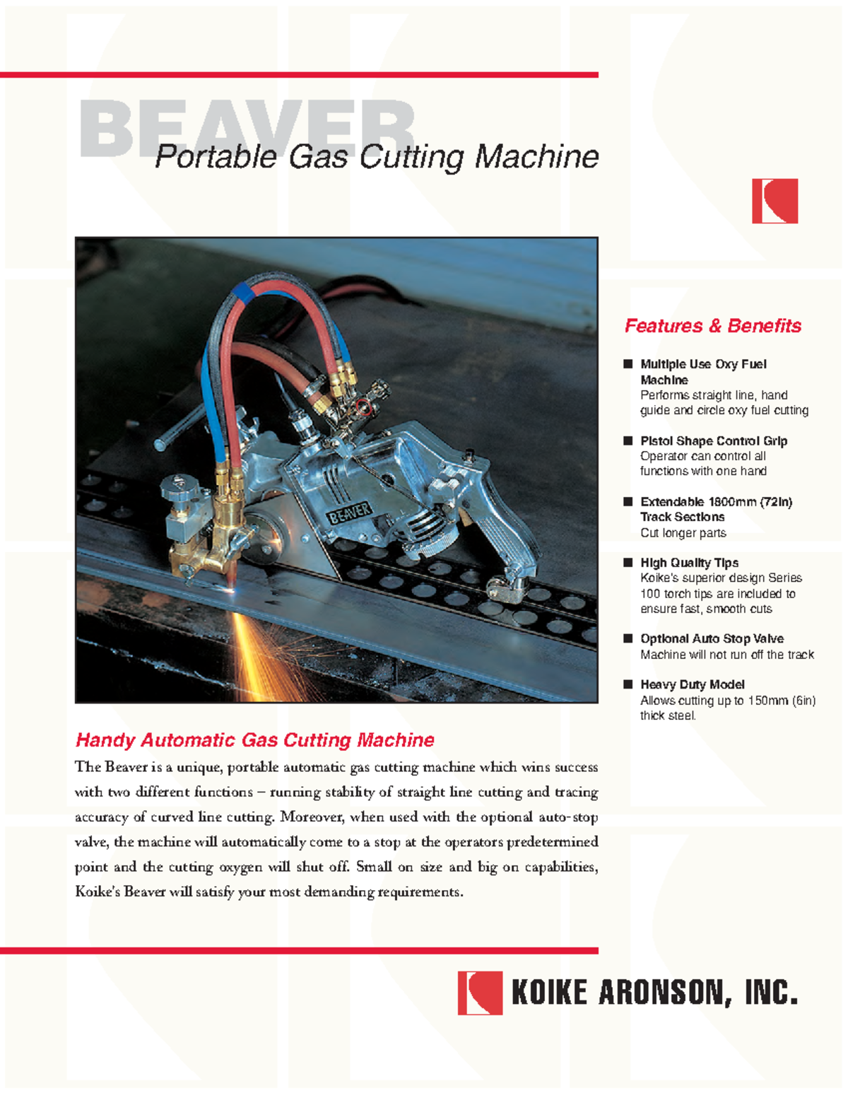 Beaver Gas Cutting Machine Overview and Specifications Guide - Studocu