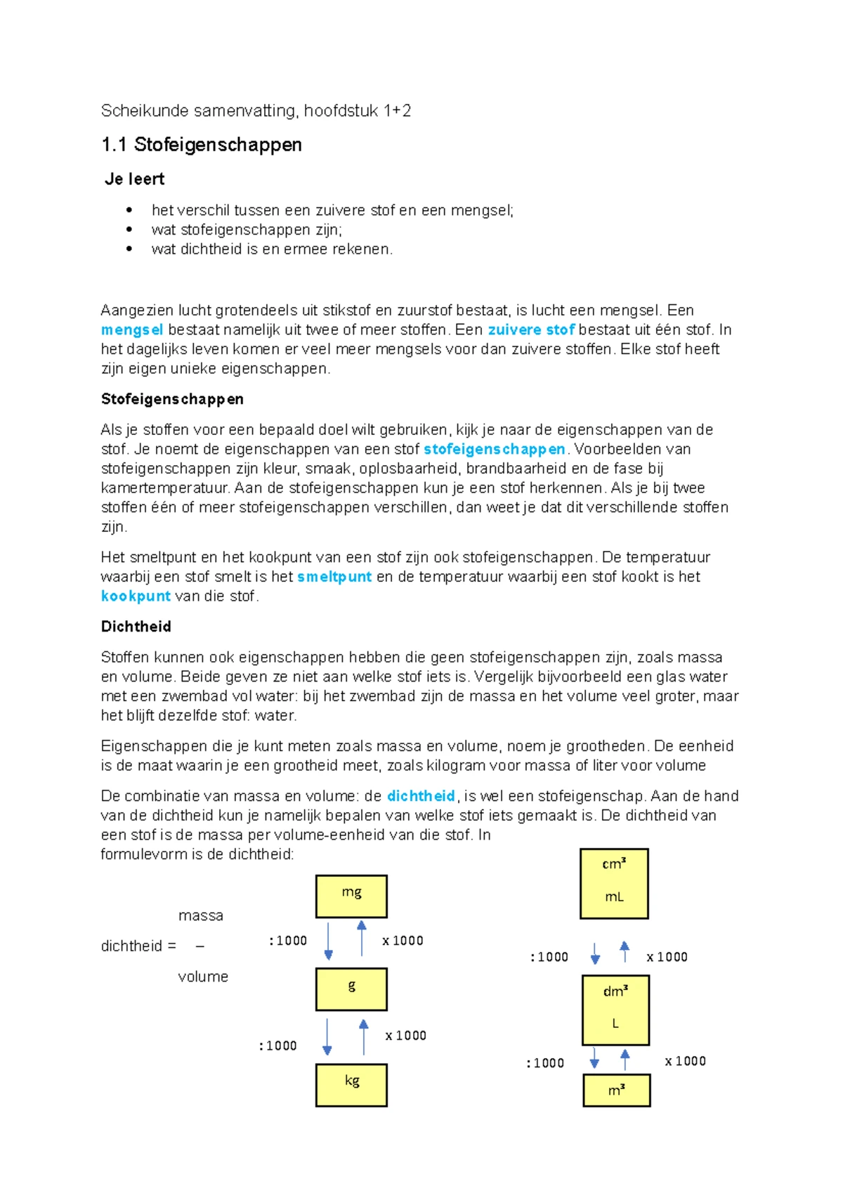 Scheikunde Samenvatting Thema 3 Van HAVO 3 Scheikunde Proefwerk Thema 