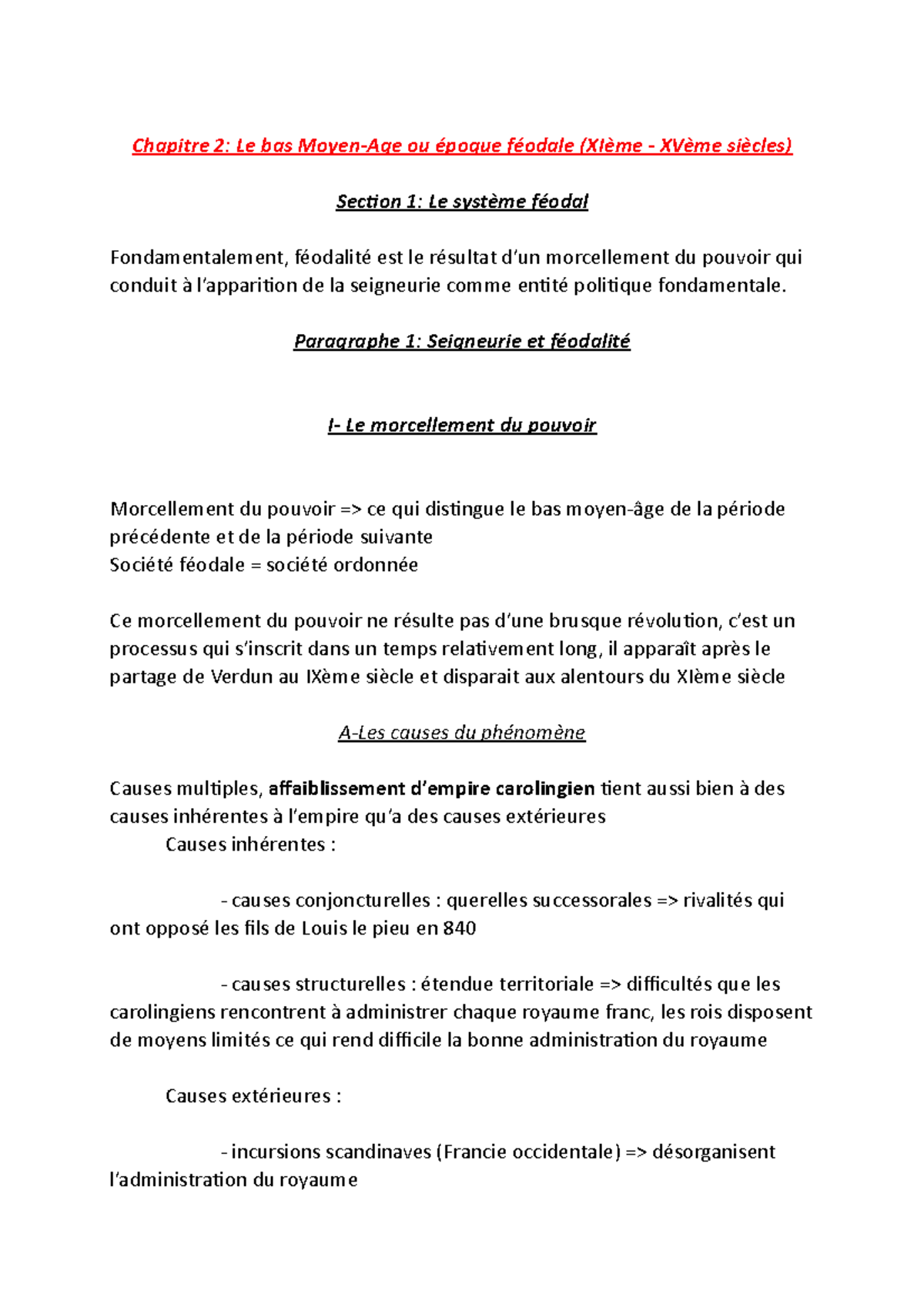 Chapitre 2 Le Système Féodal et la Royauté (XIeXVe Siècles) Studocu — free download