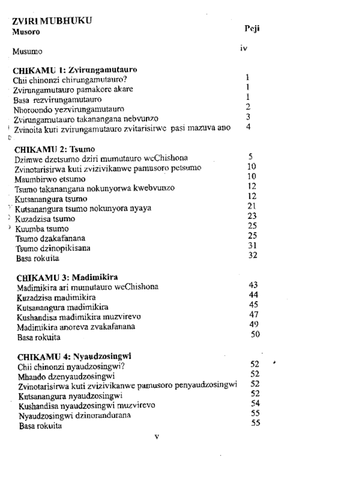 ZVIRUNGAMUTAURO: Tsumo, Madimikira, Nyaudzosingwi, neFananidzo (SHN 101 ...