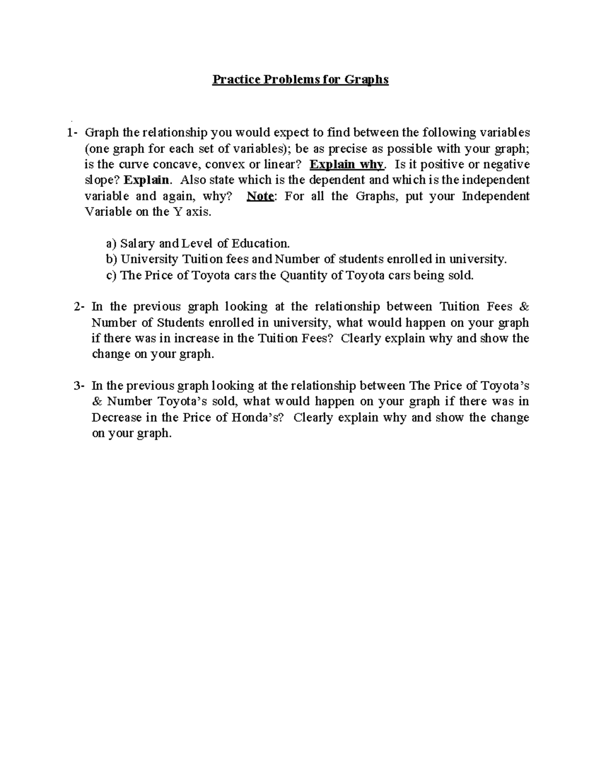 Practice Problems For Graphs In Macro Macro 101 Studocu