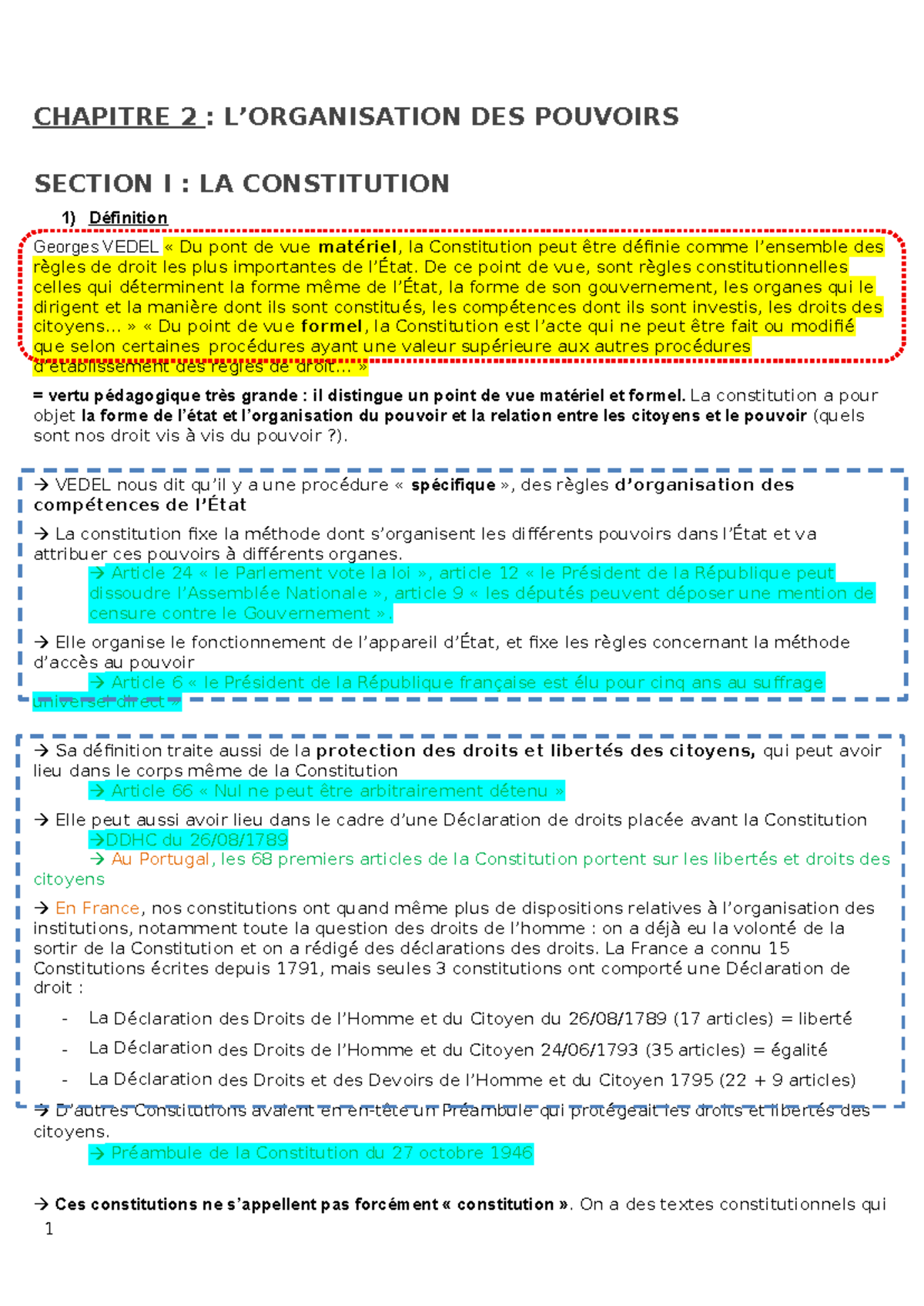 Chapitre 2 : Les Pouvoirs et la Constitution - Droit Constitutionnel ...