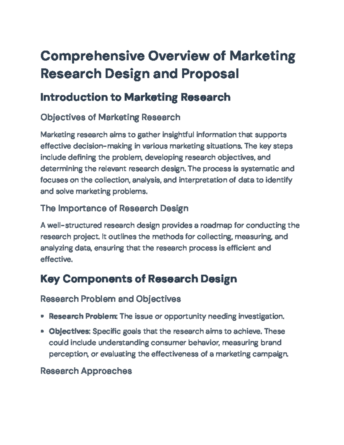 Comprehensive Guide to Marketing Research Design and Proposal ...