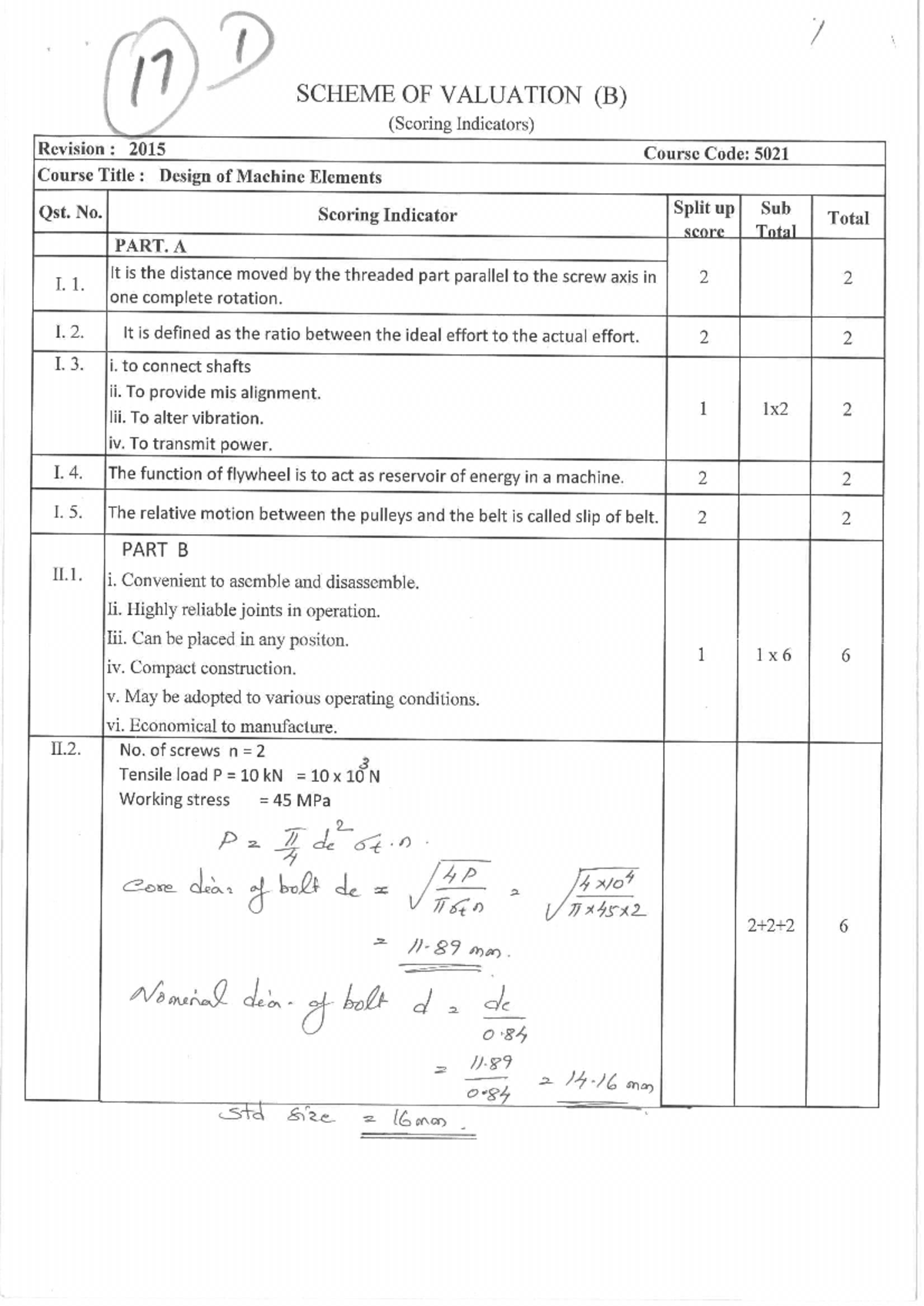 5021(15) (1) DME Ans - Based on exams in short notes - Basic Mechanical ...
