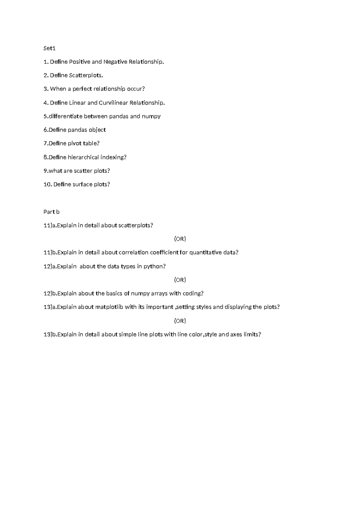 Set1: Understanding Relationships, Scatterplots, and Data Types in ...
