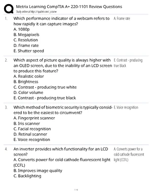 CompTIA A+ Practice Questions: Exam Cram for Core 1 (220-1001) & Core 2 ...