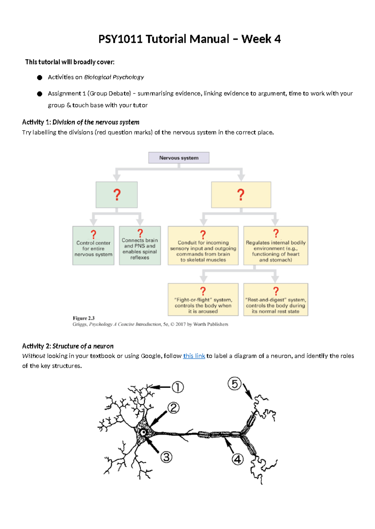 Week 4 manual - Week 4 - PSY1011 Tutorial Manual – Week 4 This tutorial ...