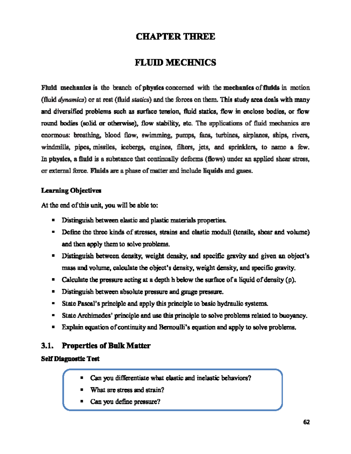 CHAPTER 3 FLUID MECHANICS: Concepts and Applications - Studocu