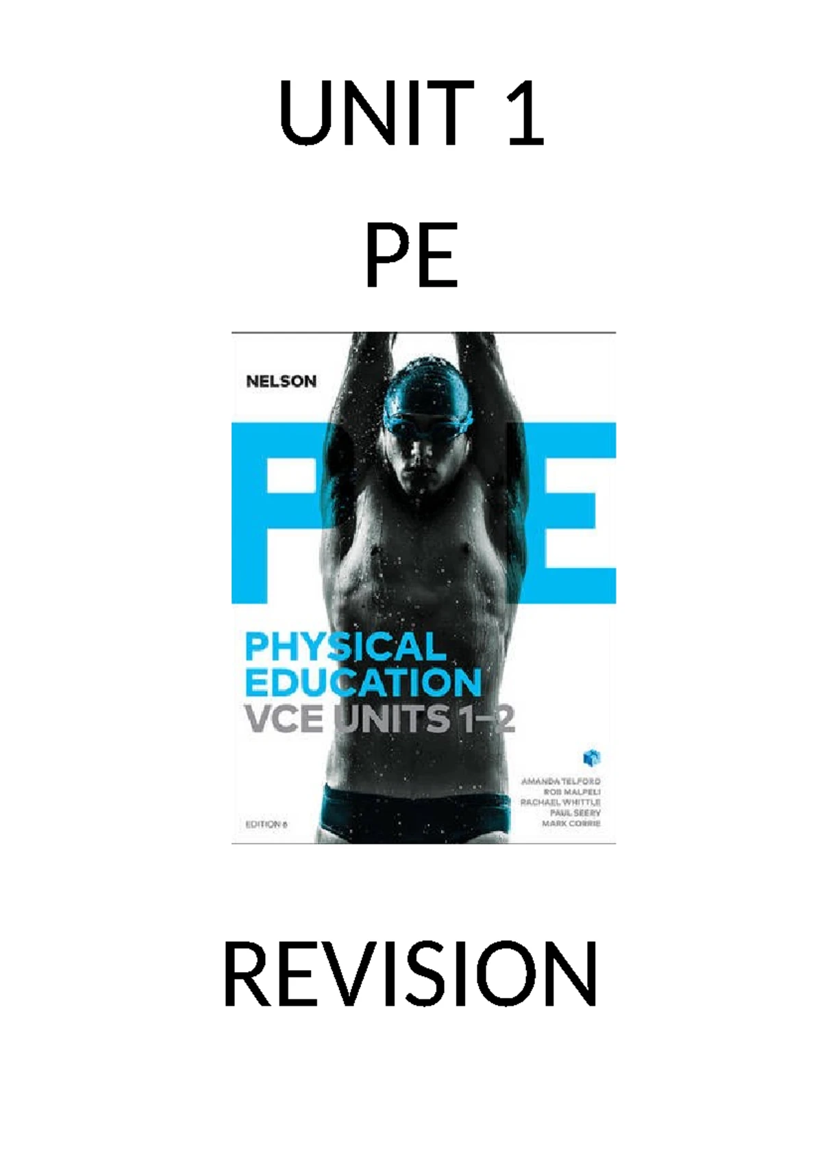 Key Knowledge Test - VCE PE Unit 1 AOS 1 Term 2 - Studocu