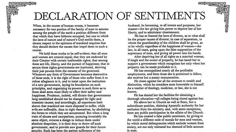 Declaration of Rights and Sentiments - Seneca Falls 1848 - Studocu