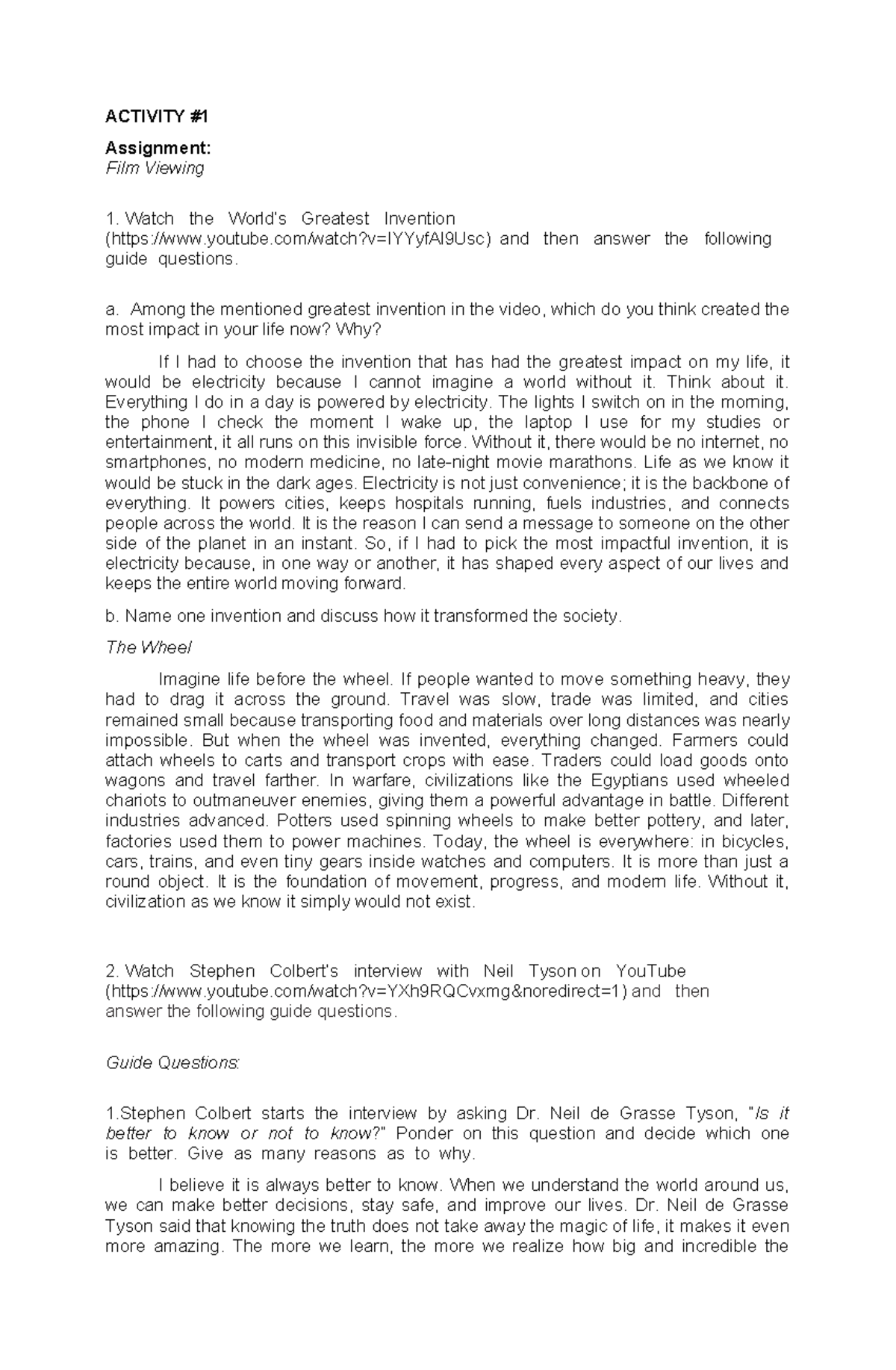 GEd 109 STS Activity 1 - essays about science technology and society ...
