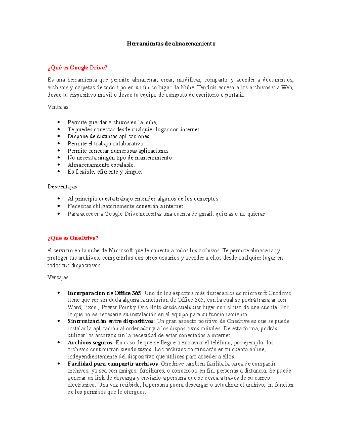 Herramientas de Almacenamiento en la Nube: Google Drive, OneDrive y ...