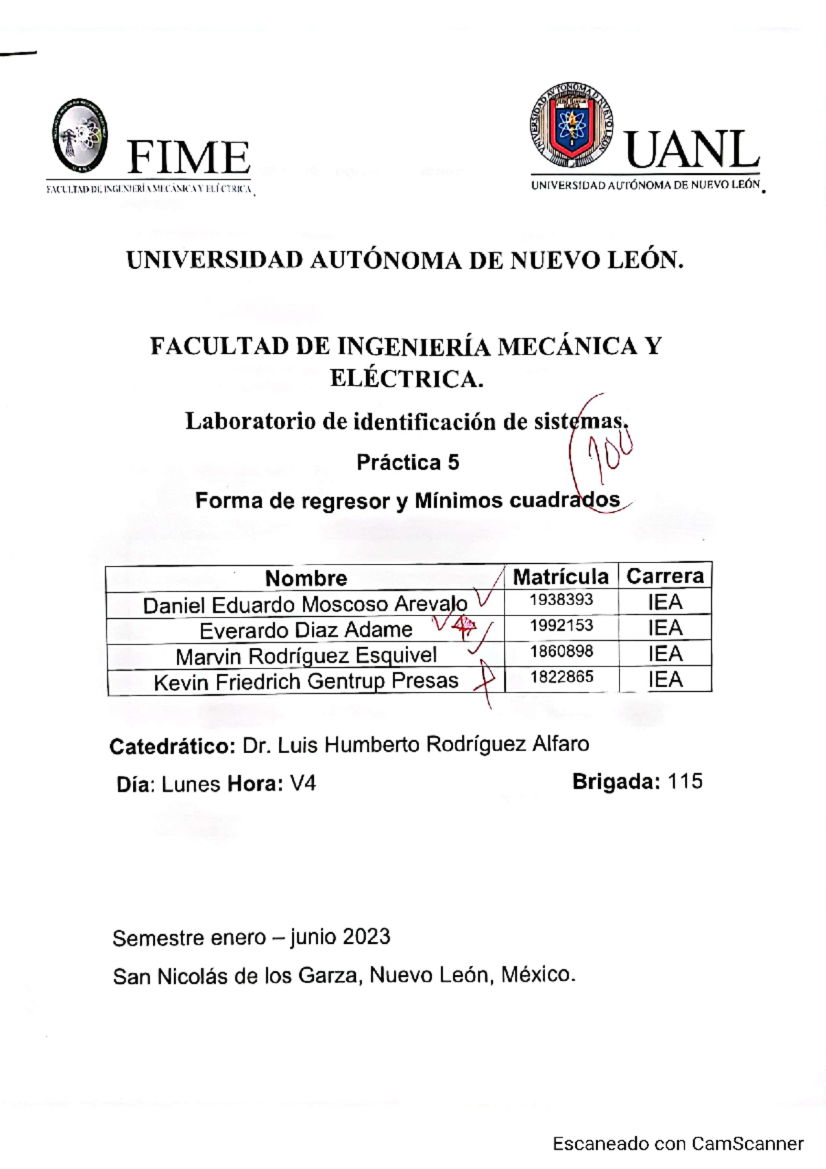 Práctica 5 - Identificación de Sistemas y Mínimos Cuadrados IEA - Document Preview