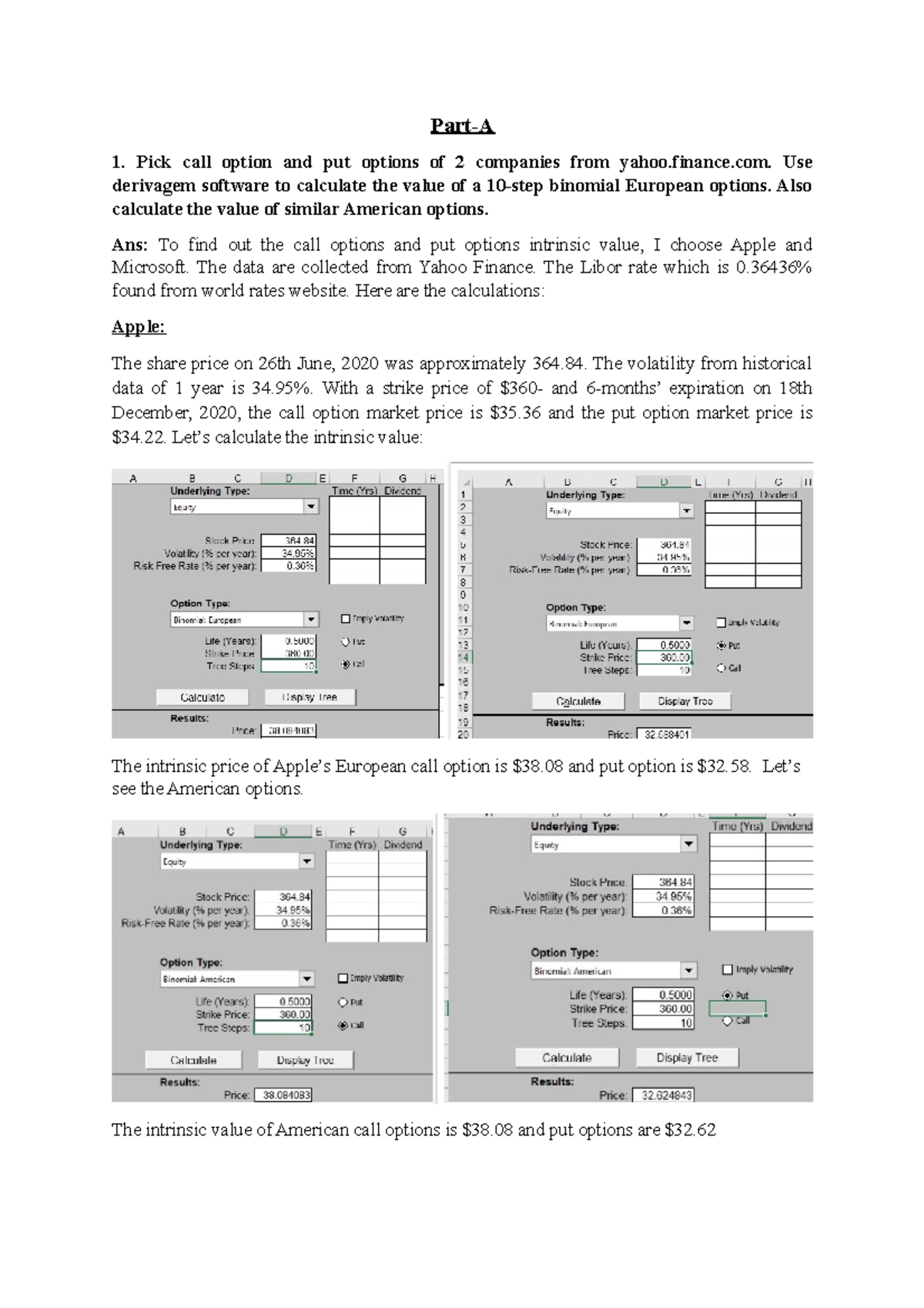 Derivatives Analysis with Derivagem Software for AAPL & MSFT Options -  Studocu