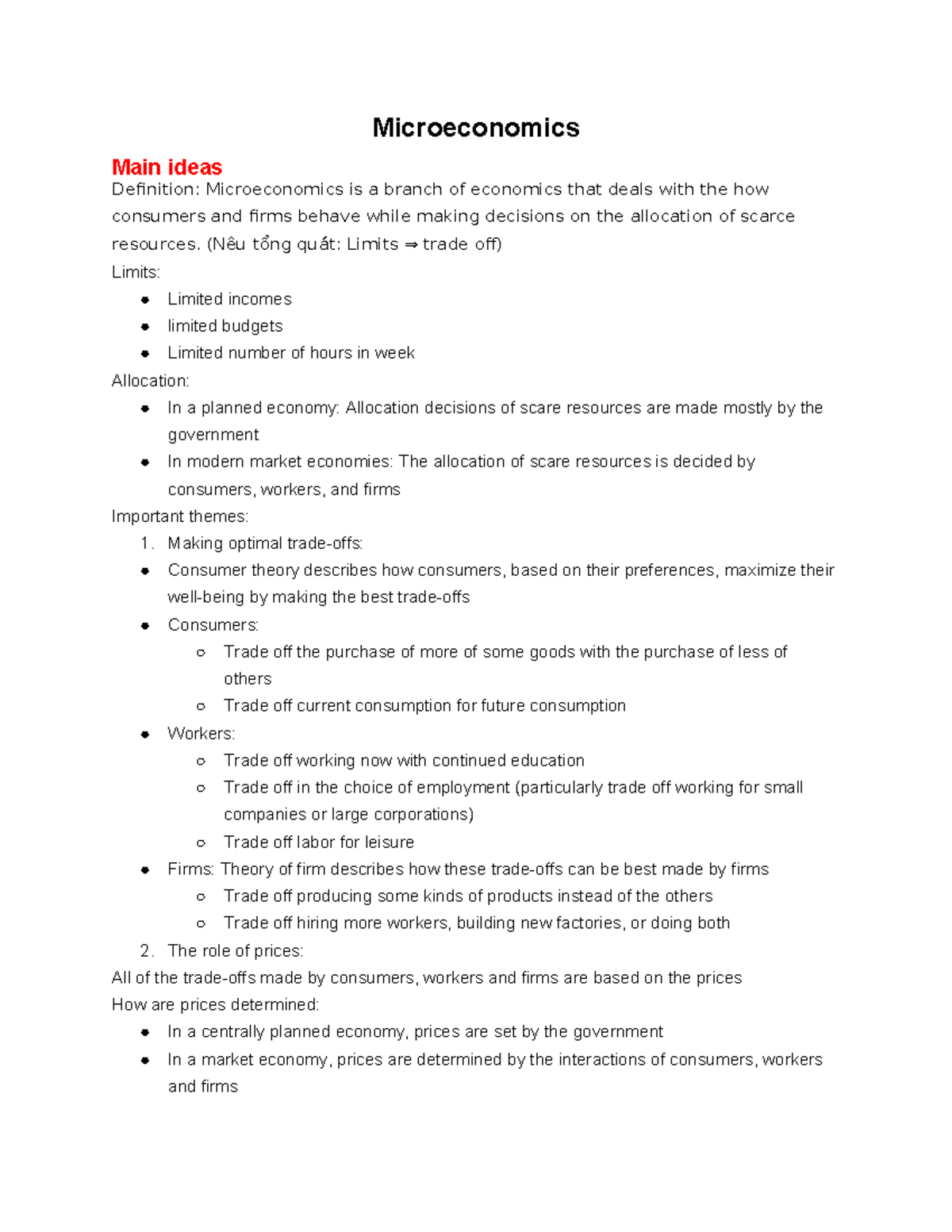 Microeconomics & Macroeconomics Key Concepts and Definitions (TACN1 ...