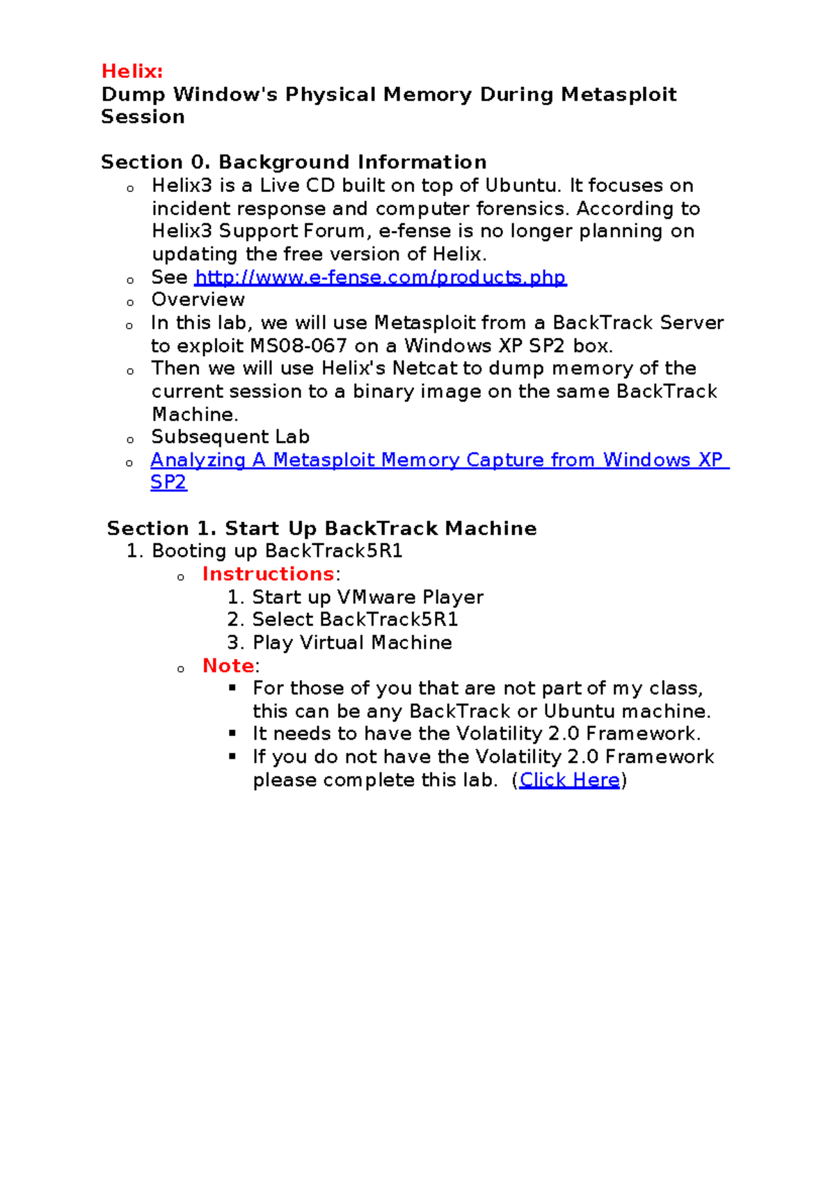 Dumping Windows Physical Memory During Metasploit Session (CS101 Lab ...