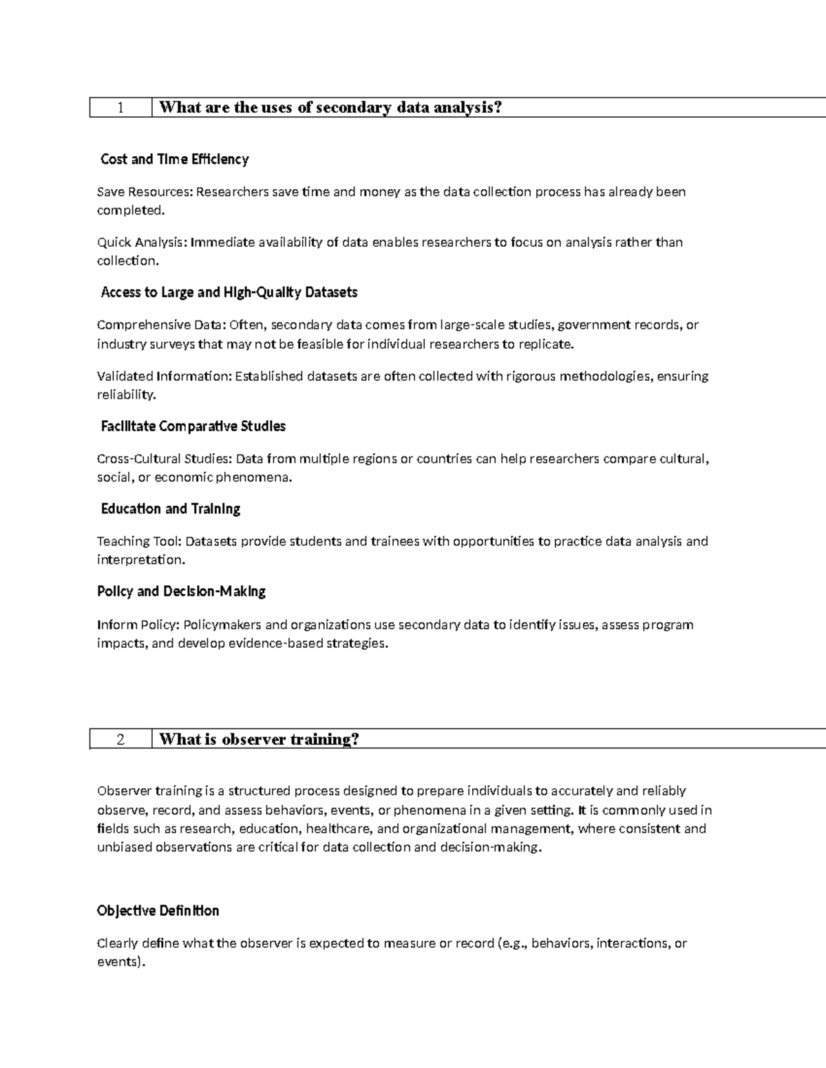 Ipr model q and a - 1 What are the uses of secondary data analysis ...