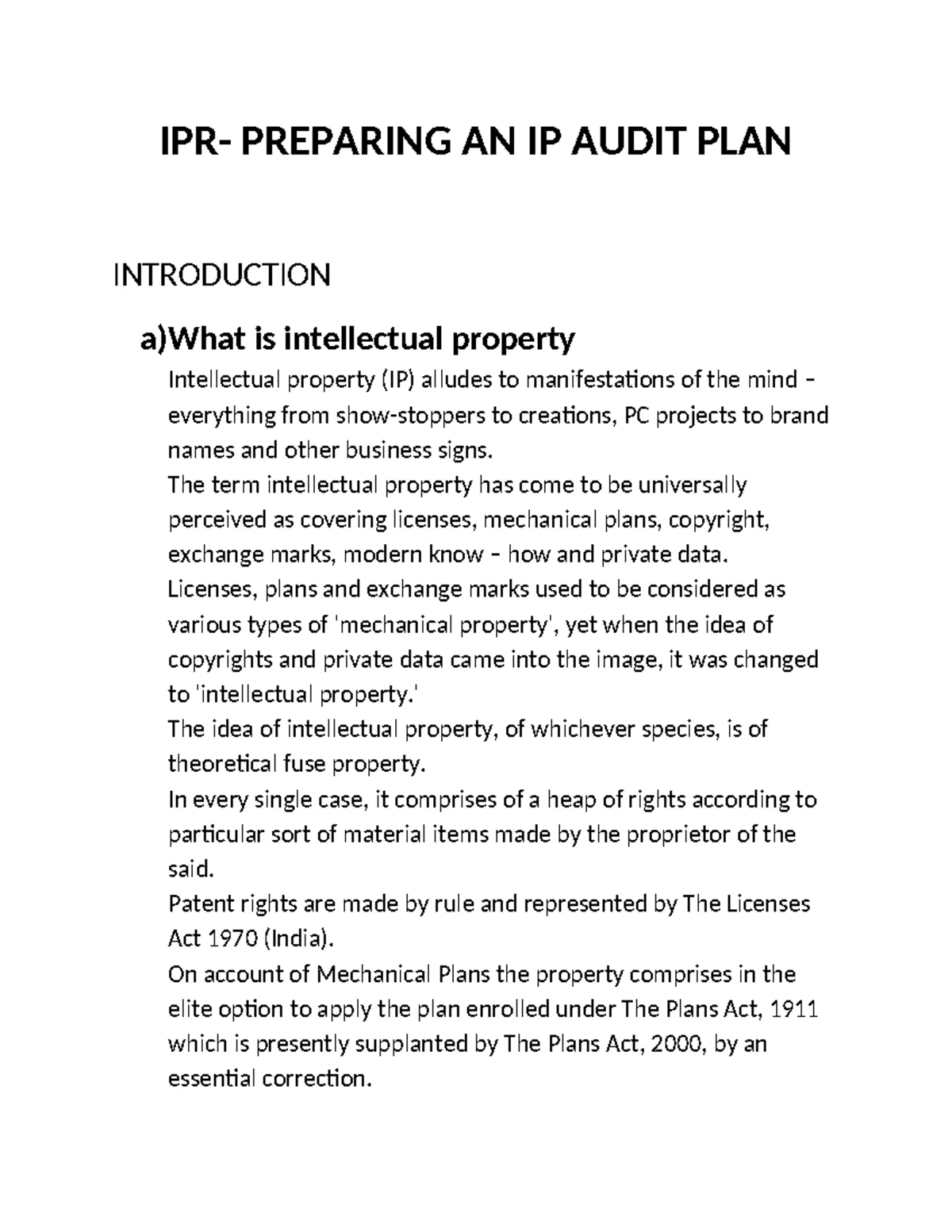 Ipr notes - Ipr - X started a law journal, by selecting the important ...