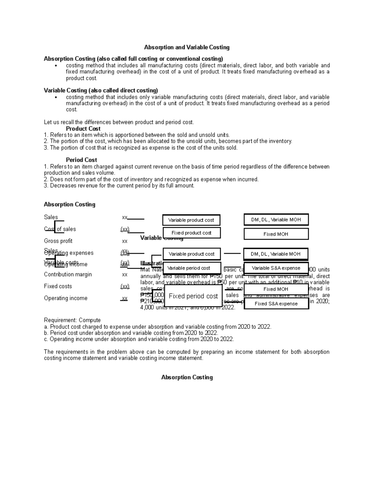 UCU SM Handout 1 - Absorption vs Variable Costing Analysis - Studocu