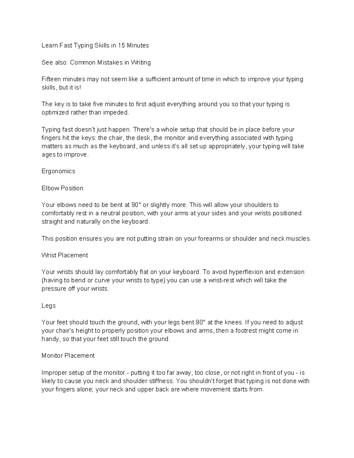 Learn Fast Typing Skills in 15 Minutes - Learn Fast Typing Skills in 15 ...