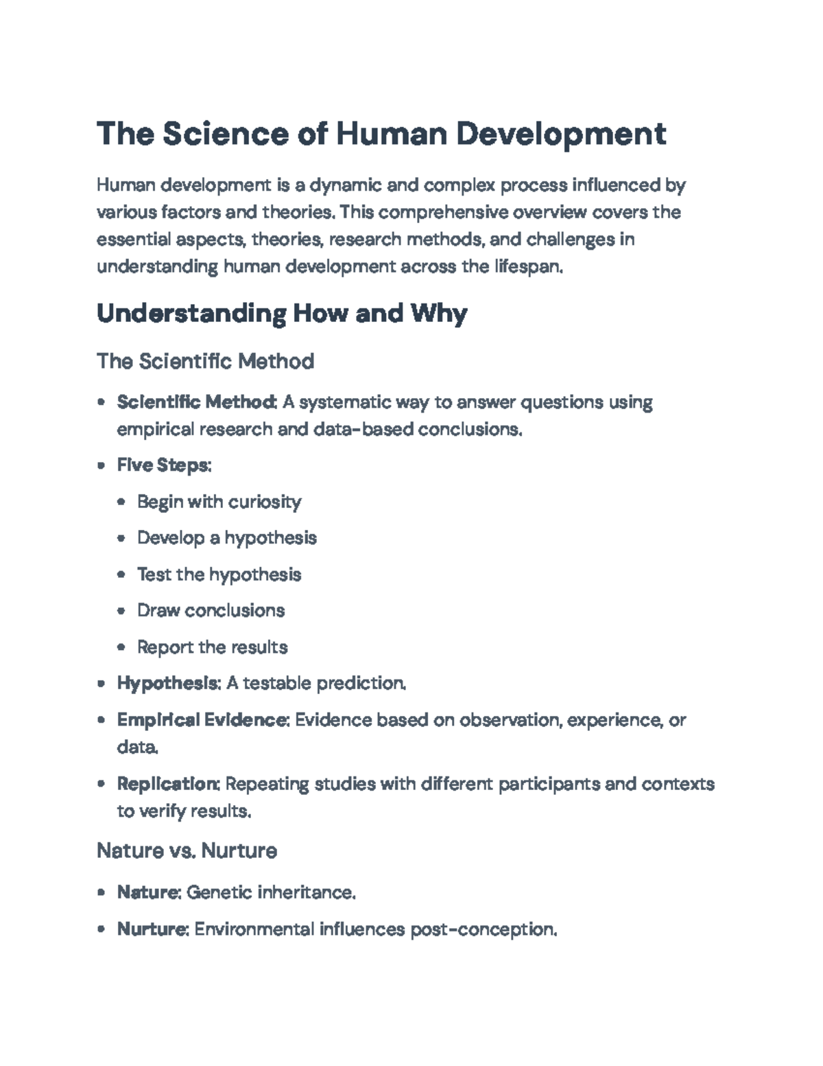 Human Development: Theories, Methods, and Lifespan Perspectives - The ...
